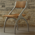 Teak and Cast Aluminium High Back Contemporary Chair