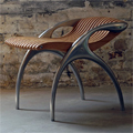 Teak and Cast Aluminium Low Back Contemporary Chair